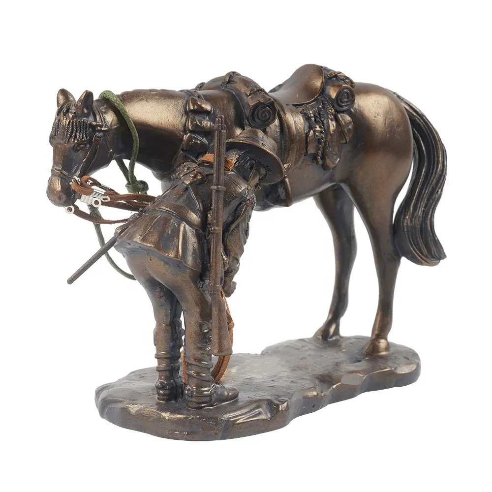Grosir Kecil Meja Souvenir Disesuaikan Perunggu Selesai Miniatur Resin Kuda Patung untuk Rumah Dekorasi dan Hadiah