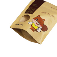 Sacs en papier kraft brun avec fenêtre, 1000 pièces, de qualité alimentaire, à fermeture éclair, emballage de thé, vente en gros