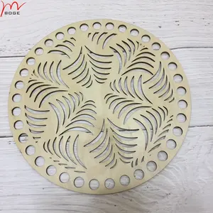 Laser Cut Ronde Diy Gehaakte Accessoires Houten Base Haak