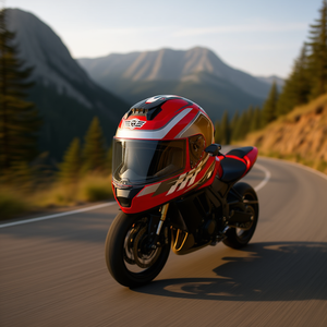 Casco de Motocicleta Integral Ahr, Carcasa de ABS, Visera Transparente, Aprobado por DOT, Liberación Rápida, Diseño Gráfico - Product Image 2