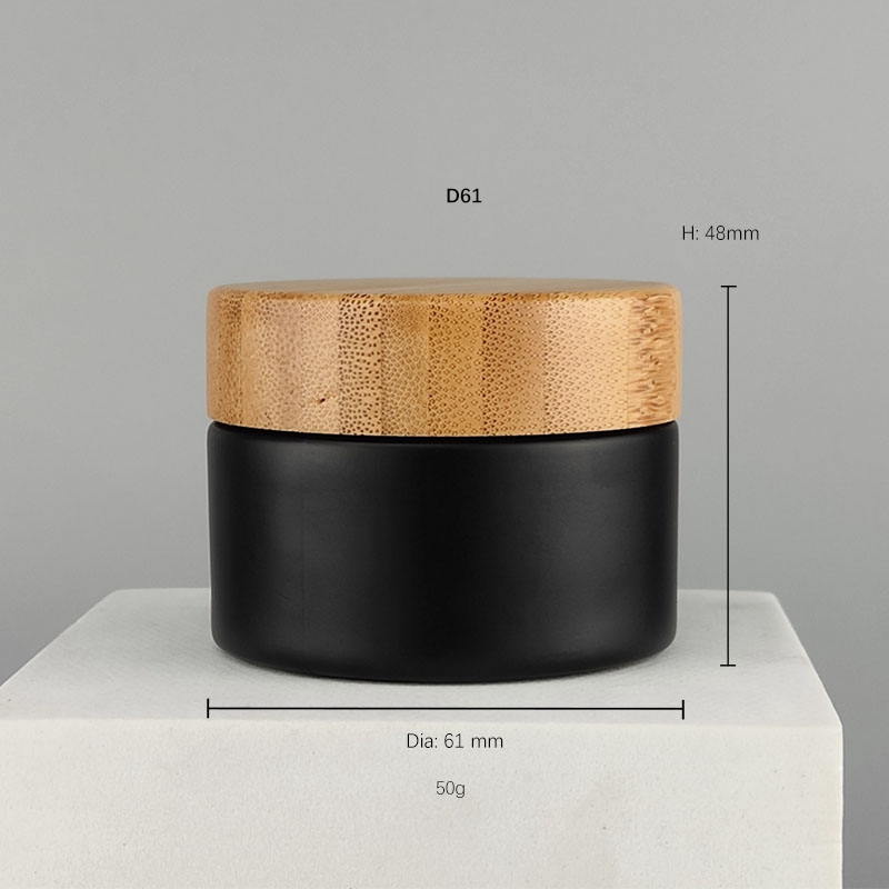 Coperchio di bambù barattolo nero opaco D61
