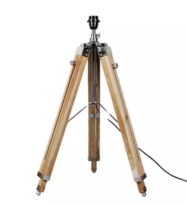 Nautical Vintage <b>Wooden</b> <b>Tripod</b> <b>Floor</b> <b>Lamp</b> Electric One-Speed Digital Control for Hotel Living Room - Product Image 3
