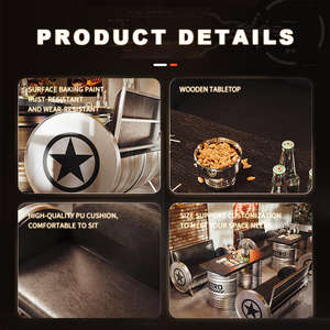 Restaurant Bistro Canapé Table Basse Combinaison Style Industriel Nettoyage Bar Carte Siège Canapé à Vendre - Product Image 6