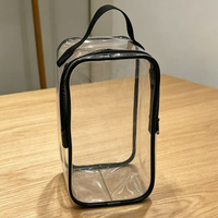 Pochette cosmétique en PVC durable avec fermeture éclair, grande capacité, résistante à l'eau, réutilisable, écologique, légère, portable, pour le maquillage de voyage