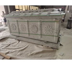 SHIHUI Factory High Quality Hand Carved Marble Coffin Customized Natural Carrara White for Adult Funeral Supplies