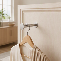 Patère murale rétractable multifonctionnelle en fer pour salle de bain, entrée, dressing, à fixer derrière la porte, sans perçage, invisible