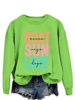 Sweat-shirt pour femme, collection Automne Hiver, motif Vagues du lac soleil, thèmes marin, nautique, voile, bateau, côte, style original et raffiné, un incontournable pour toutes les occasions, idéal pour la superposition, duo neutre