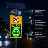 Caméra détecteur de radar de limitation de vitesse à LED solaire 12V 120W en acier galvanisé pour extérieur, panneaux de signalisation routière de sécurité