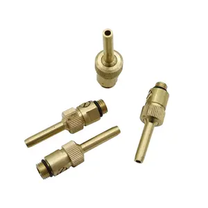 Brass Water Curtain Waterline Fountain Nozzles Adjustable 1/4" M10 M12 M14 Male Thread Fountain With Valve Garden Landscape Tool