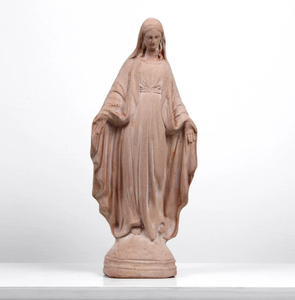 Piccola statua da giardino in Terracotta vergine maria per interni ed esterni in porcellana e materiale ceramico - Product Image 1