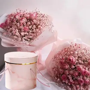 Круглые Цветочные коробки, женская цветочная упаковка, бумажный пакет с шляпой для флористического букета, упаковочная коробка для цветов, подарочные коробки для хранения для вечеринки