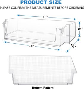 Reemplazo actualizado del contenedor del estante de la puerta del refrigerador W11239961Compatible con las piezas del estante de la puerta del refrigerador <span class=keywords><strong>Whirlpool</strong></span> - Product Image 2