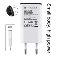 Cargador de Pared Plano USB C, Enchufe Europeo de 20 W, Cargadores y Adaptadores de Viaje Ultrafinos y Rápidos, Cargadores PD QC 3.0 GaN para Teléfono Móvil