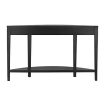 Console d'entrée moderne de luxe en forme de demi-lune avec étagère ouverte en bois massif, pièce d'appoint raffinée pour hôtels, couloirs et halls d'entrée