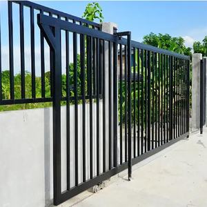 Ağır çinko kaplı Modern çelik çit siyah renk dökme galvanizli demir çelik çit Panel bahçe çit dekoratif - Product Image 4