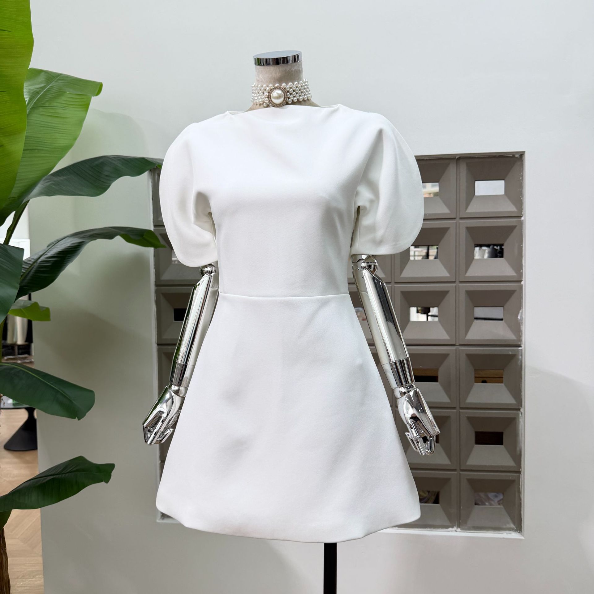 Simple Short Gown Style - Slim Ladies Elegant Dress