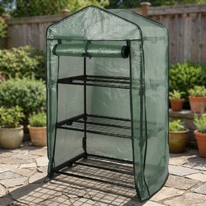 Serra da balcone moderna a 3 livelli Galileo, facile da montare, portatile, con telaio pop-up in acciaio laminato a caldo e materiale in PVC - Product Image 3