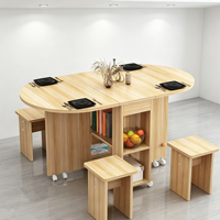 Ensemble de table à manger moderne réglable, extensible, pliable et peu encombrant avec tabourets pour petits appartements et hôtels