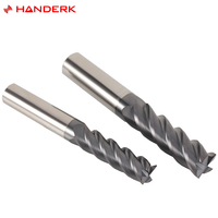 Juego de Fresas de Carburo de Tungsteno HRC60 HANDERK, Fresa Plana de 2/3/4 Filos, Fresa Cuadrada para CNC