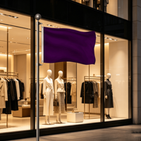 Drapeau violet uni, bannière en polyester violet uni pour la décoration extérieure et intérieure, les événements, les sports