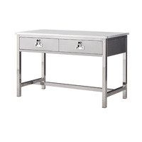 Bureau en acier inoxydable 304 antirouille et anticorrosion, table d'ordinateur médicale, poste de travail de laboratoire avec bureau à 2 tiroirs