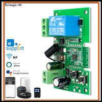 E0401 Module de commutation intelligent Contrôleur de garage de synchronisation Télécommande 433mhz Récepteur relais 1CH Commande vocale Alexa EWelink APP