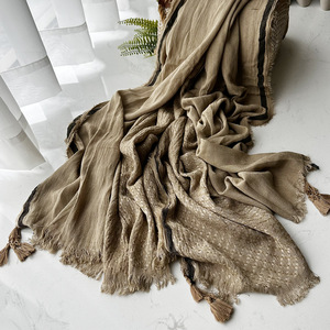 Factory Wholesale New Autumn Winter Soft Solid Color Unisex Retro <b>Scarf</b> - Product Image 2