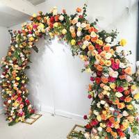 SPR mariage événements fleur arc avec support soie Rose fleur coureur fleur mariage arc toile de fond romantique chambre décorations murales