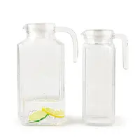 Vendita calda brocca in vetro stile semplice personalizzato bicchieri da sposa brocca in vetro con manico brocca per bevande brocca per acqua in vetro