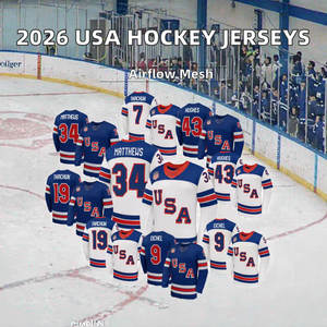 Nouveaux maillots de hockey sur glace 2026 de haute qualité, cousus, 100 % polyester, séchage rapide, pour les numéros 19 Matthew Tkachuk, 34 Auston Matthews et 86 Jack Hughes - Product Image 2
