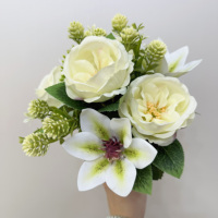 Bouquet de roses artificielles en fer forgé, arrangement floral en soie, fausse composition florale pour mariage, centre de table, décoration de fête