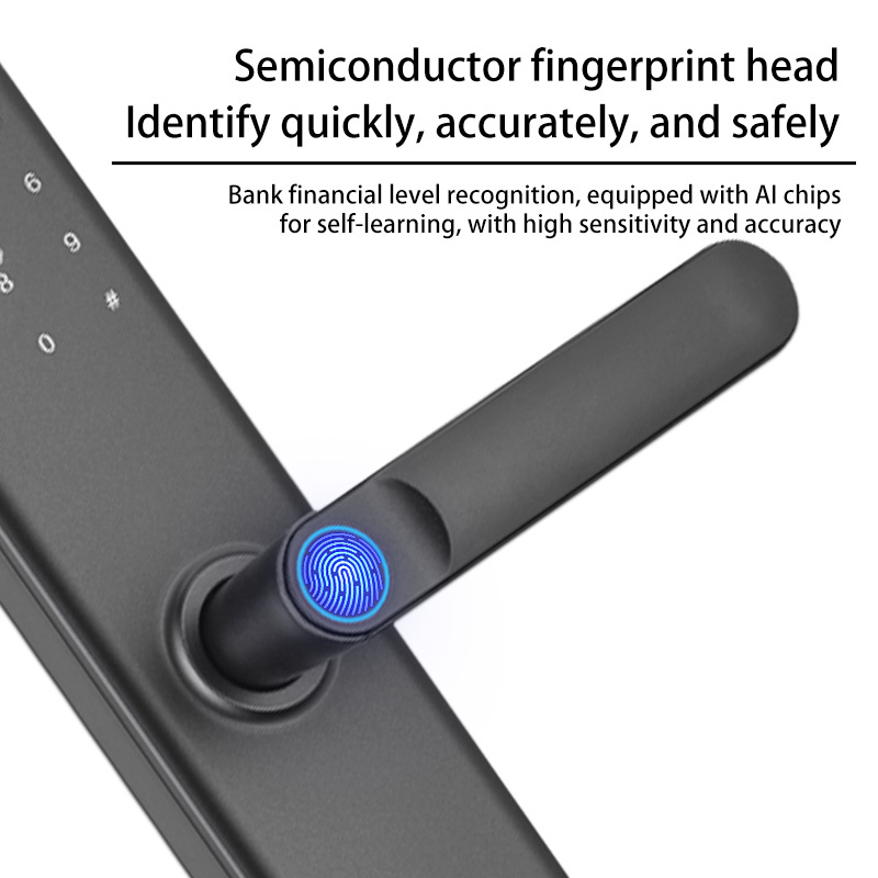 Glomarket Security Biometric Fingerprint Handle Lock Interior Intelligent Lock App Card Key Unlock Cerraduras Smart Door Lock · image 4
