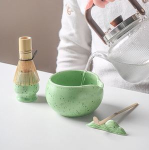 Ceramic <b>Set</b> 7-Piece 4-Piece <b>Matcha</b> Bowl Spout Japanese Style White Hon-Ri Chasen Stand for <b>Tea</b> - Product Image 3