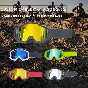 Lunettes de moto personnalisables, nouvelles, pour l'extérieur, avec monture légère en PC, verres remplaçables pour motocross, MX, BMX, dirt bike, VTT - Product Image 2