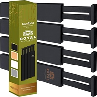 Diviseurs de tiroirs extensibles en bambou, organisateurs ajustables pour ustensiles de cuisine, chambre, bureau, rangement de tiroirs, vente en gros, OEM, personnalisé