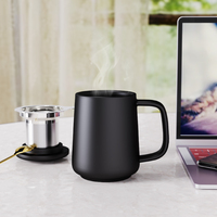 Tasse en porcelaine portable DHPO 500 ml avec infuseur à thé, logo personnalisé, écologique, noire, pour thé au lait, isolation thermique, idéale pour les cadeaux promotionnels