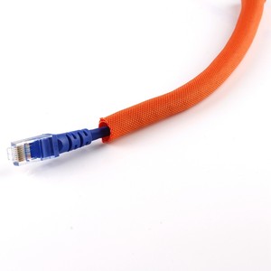 As mangas de cabo trançadas autofechadas duráveis protegem os cabos sem halogênio VW-1 Flame Retardant Easy <span class=keywords><strong>Wrap</strong></span> PP Polyester Yarn Vários - Product Image 6