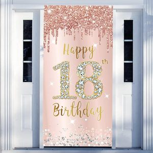 Banner Oro Rosa E Nero Decorazioni Per Il 18° Compleanno Per Ragazze, 15 Palloncini In Lattice Di Elio Per 18° Compleanno, Coriandoli In Oro Rosa Nero Per Ragazze Dai 18 Anni Festoni Compleanno