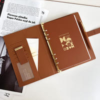 Agenda personnel 2027 A5 en cuir PU, carnet à feuilles mobiles détachable, planificateur, couverture rigide personnalisée avec boucle pour stylo