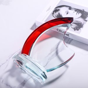 Placa de Cristal K9 con Grabado Láser Personalizado, Diseño Curvo Rojo, Premio de Moda, Recuerdo, Gran Venta - Product Image 5