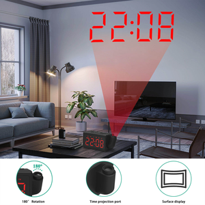 Réveil intelligent sophistiqué <span class=keywords><strong>avec</strong></span> <span class=keywords><strong>projection</strong></span> <span class=keywords><strong>au</strong></span> <span class=keywords><strong>plafond</strong></span>, numérique et analogique, alarme vibrante, <span class=keywords><strong>radio</strong></span> FM, affichage rotatif à 180 degrés, personnalisation - Product Image 4