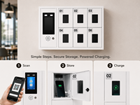 Estación de Carga de Teléfonos Inteligente de Pared con 9 Puertos, Casillero Electrónico sin Llave para Gimnasios y Vestíbulos de Oficinas - OEM ODM