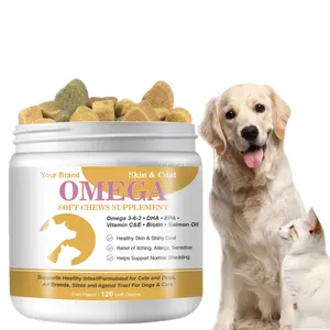 Integratore per animali domestici fornitore di integratori per la pelle mastica Omega 3 tratta allergia prurito sollievo per cani gatti
