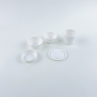 Bol à soupe/sauce jetable biodégradable en bagasse de canne à sucre, écologique, avec couvercle, 9 pouces