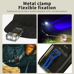 Linterna EDC de alto brillo, Mini pantalla Digital, portalápices giratorio, rojo, azul, LED, batería incorporada, antorcha de Camping, luz de trabajo - Product Image 2