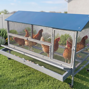 Poulailler extérieur pour poulets, canards, oies, poules pondeuses, maison de volaille, anti-prédateurs, anti-rats, anti-serpents, anti-goufres, galvanisé - Product Image 5