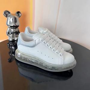 Baskets Chunky Blanches en Cuir Véritable et Maille à Motif Échiquier, Style Tendance pour Hommes et Femmes, Nouveaux Modèles de Créateur, Haute Qualité - Product Image 3