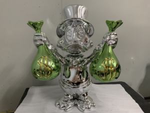 Popular Estatua Moderna de Resina Cromada en Oro de <span class=keywords><strong>Scrooge</strong></span> MCduck, Personaje de Dibujos Animados, para Sostener Bolsas de Dinero, Escultura Artística para Interiores - Product Image 4