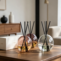 Diffuseur de parfum en verre rond de luxe Relaxlines avec boîte cadeau, couleur personnalisée, aromathérapie, 100 ml