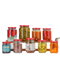195ml 240ml 310ml 480ml 730ml vide rond clair stockage des aliments bouteille pots salade Sauce Chutney conserve confiture pots avec couvercle